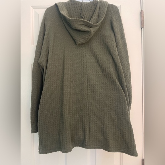 NWT American Eagle Outfitters Forest Green open front cardigan soft & sexy plush - Picture 5 of 7